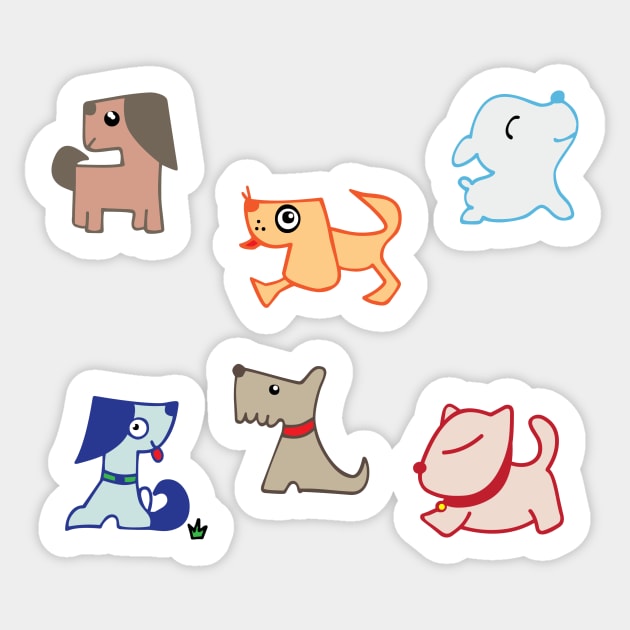 Dog Art (Mixed Breed) Sticker by YasudaArt